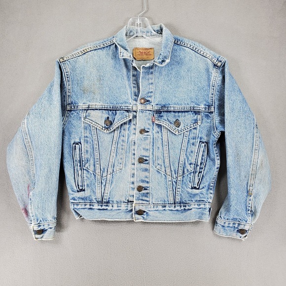 Levi's Jackets & Blazers - Vintage 90'S Levi's 57514 Stone Wash Denim Jacket Size L USA Made Petite